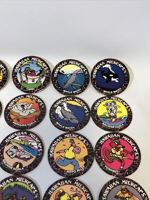 Lot of 32 Vintage Classic Hawaiian Milk Caps from 1993