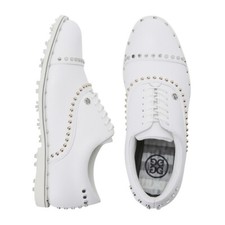 New G/FORE GFORE WELT STUD GALLIVANTER GOLF SHOE G4LS20EF10-SNO WHITE US W 6-8