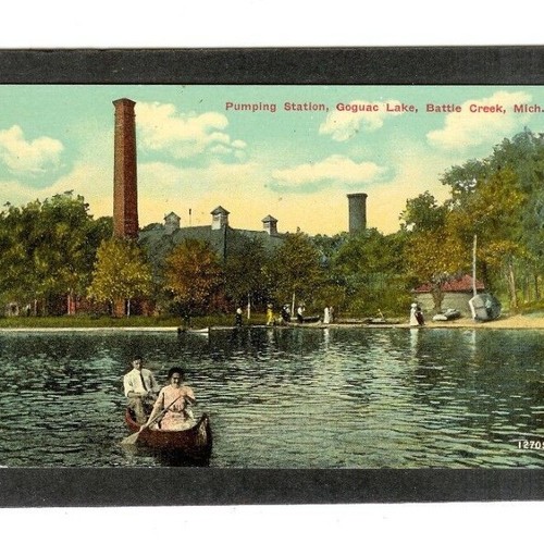 MICHIGAN ANTIQUE "Pumping Station, Goguac Lake, Battle Creek" UNUSED