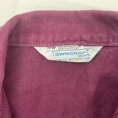 Towncraft JCPennys Vintage 70s Maroon Dagger Collar Biker Jacket Boys Girls S - Picture 3 of 4