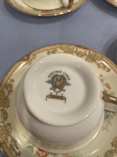 5 Vintage Noritake china japan 653 topaz cup And Saucer Mystery - Picture 4 of 9