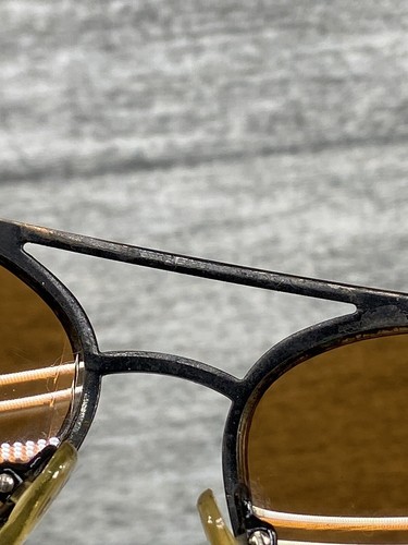 Aviator Sunglasses Amber Lens Black Frames 92538 Hand Finished Pilot Driving - Picture 14 of 18