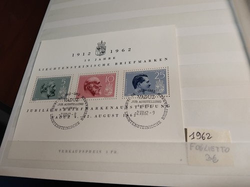 Liechtenstein 1962 Foglietto Usato ESPOSIZIONE VADUZ