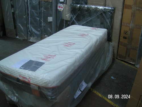 SMALL SINGLE TEMPUR MATTRESS + OTTOMAN BASE EXTRA LONG 75CMS X 200CMS