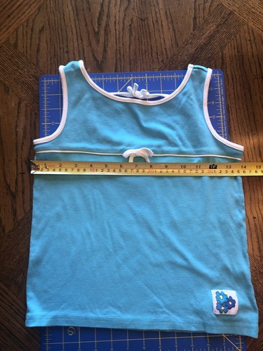 Gymboree Pool Party 9 Aqua Tie Tank Top Flowers Vintage 2005 - Picture 3 of 7