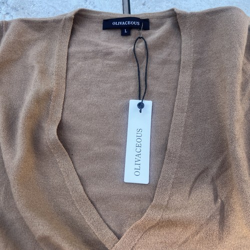 Olivaceous Brown Faux Wrap Bodysuit V-Neckline NWT Size L - Picture 7 of 14