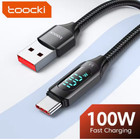 Toocki USB typu C kabel szybkiego ładowania 100W z wyświetlaczem - kabel ładujący 100 Watt - 6A