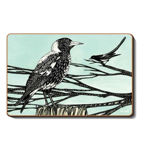 6 Australia Magpies Coaster 6 Different Designs Gift Box Australian Birds NEW - Picture 3 of 10