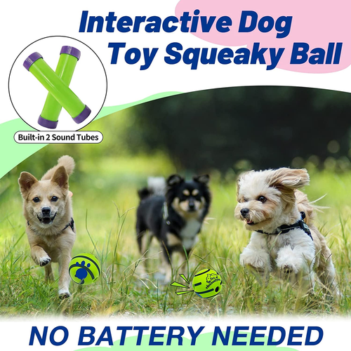 Kleiner Wackelball für Hunde, Shake Make Giggle Sound, Quietschender Hundespielzeug Ball, - Bild 2 von 12