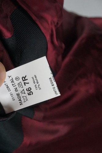 Eidos Merlot Red Black Grossgrain Wool Tuxedo Jacket Coat Sz 46R NEW W/O Tags - Picture 7 of 8