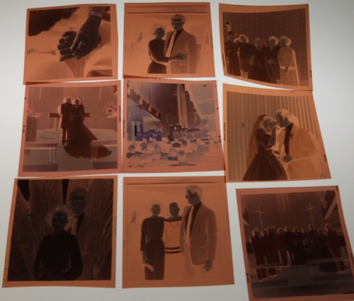 #20 Lot 109 Vtg 80s COLOR Snapshot Photo NEGATIVES Family WEDDING Party Ceremony - Picture 15 of 18