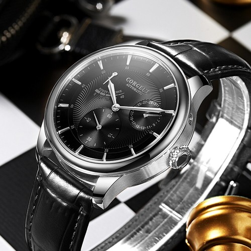 Reloj de pulsera automático de cuero de lujo Power Reserve 40 mm - Imagen 2 de 16