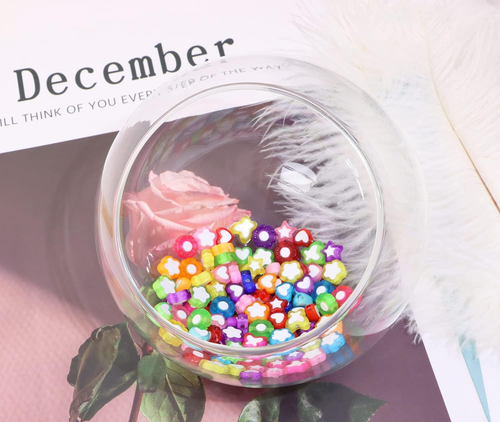 100PCS Small Star Beads Charms Acrylic Flower Spacer Beads for Jewelry Making Br - Picture 5 of 6