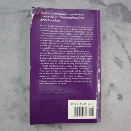 A Lost Heroine Of he Confederacy Diaries & Letters Of Belle Edmondson Paperback - Imagen 2 de 11