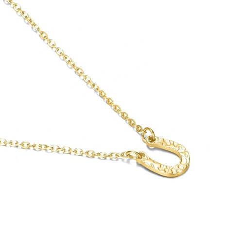 Jennifer – 18k Gold Plated Hammered Horseshoe Minimalist Trendy Women Necklace - Picture 9 of 18