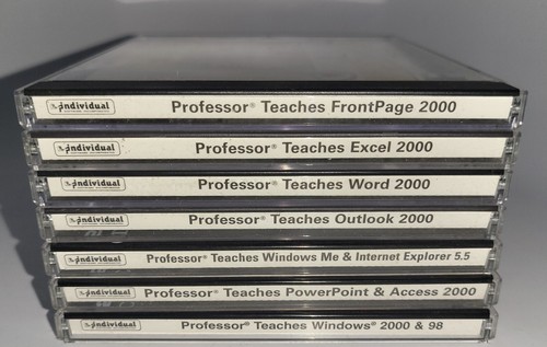 Professor Teaches Software Lot of 7 Networking, Windows 2000, Office CDs - Picture 1 of 8