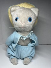 Vtg Eden Beatrix Potter TOM KITTEN Plush Cat Straw Hat 10 Read description