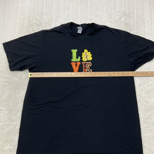 American Apparel Womens Size XL Embroidered Love Fall Autumn Black T-Shirt - Picture 3 of 13