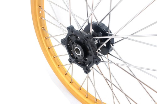 KKE 21/19" Fit SUZUKI RM125 1996-2007 RM250 1996-2008 Gold Rim Black Hub Wheels - Bild 12 von 15