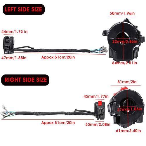 7/8" Motorrad Controller Schalter für Lenker Horn Button Blinker Nebellicht - Bild 5 von 9