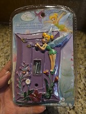 Disney Fairies Tinkberbell Hand Painted Wall Plate Light Switch Cover Purple NEW