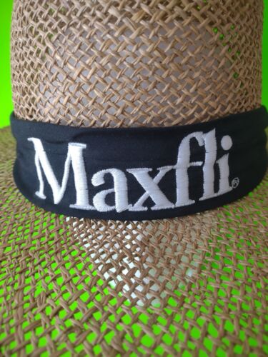 Vintage Maxfli Straw Golf Hat One Size Fits All Embroidered Logo Band - Picture 12 of 24