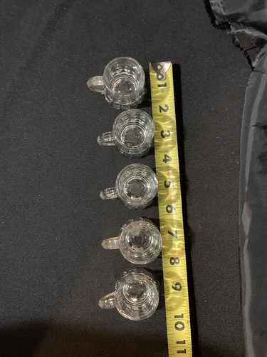 Vintage Federal Small Clear Shot Glass Mugs Set of 5 - Picture 3 of 11