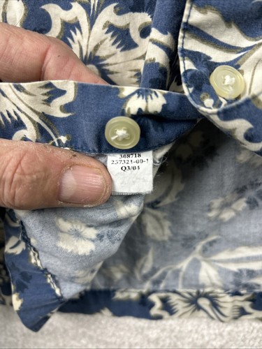 VTG Old Navy Mens Hawaiian Shirt Button Down Tropical Floral Short Sleeves - Picture 5 of 11