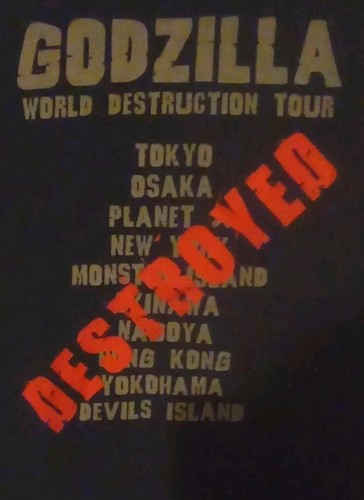 Godzilla T-Shirt "World Destruction Tour" doppelseitig schwarz XL - Bild 4 von 8
