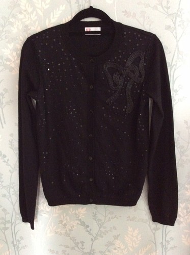 Valentino - Pure Virgin wool Cardigan - Size S - Black - Embroidered sequins - Picture 2 of 9