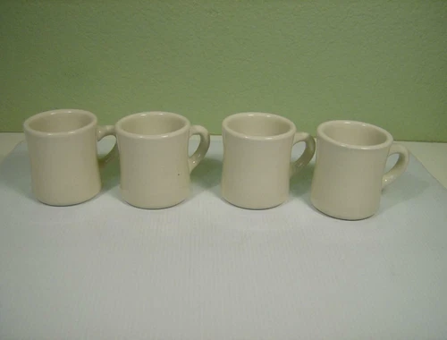 Vintage ULTIMA CHINA  Heavy  Stoneware Restaurant Ware Set of 4 Coffee Mugs