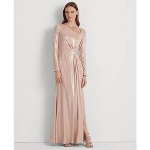 Lauren Ralph Lauren Damen Jerseykleid mit Foliendruck Langarm Neu mit Etikett