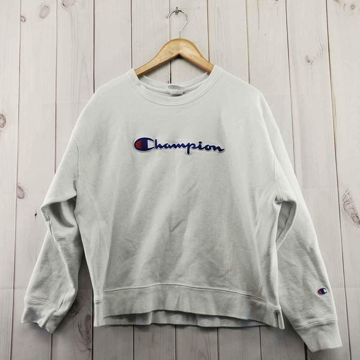 Champion Sweatshirt Reverse Weave 2X Womens Long Sleeve Pullover White