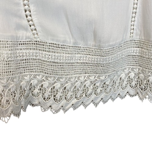 Lorimer NYC Pretty Boho Ivory Tank Top with Lace Detail Lightweight Women’s XS - 第 8/11 張圖片