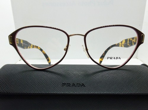 Marco y estuche de gafas para mujer PRADA NUEVO modelo VPR 58U burdeos/dorado - Imagen 2 de 14