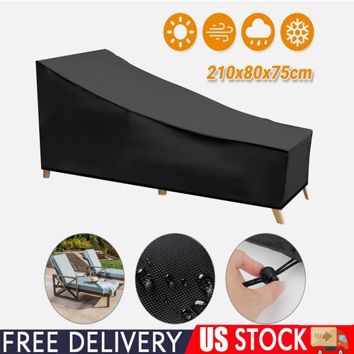 Patio Chaise Lounge Cover Outdoor Waterproof UV Resistant Furniture Chair Covers - Picture 2 of 15
