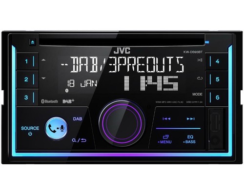 JVC KW-DB93BT Radio + Toyota Corolla 2-DIN Radioblende black + ISO-Adapter - Picture 2 of 3
