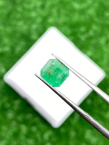 Natural 1.40Carat Green Swat Emerald Asscher Shape Loose Gemstone - Picture 3 of 6