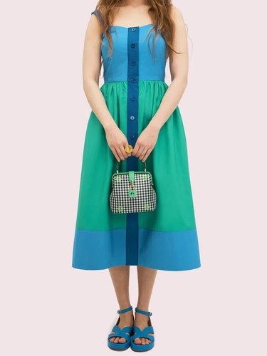 🌸Kate Spade Remedy Gingham Small Top Handle Green Multi 🌸 - Picture 6 of 6