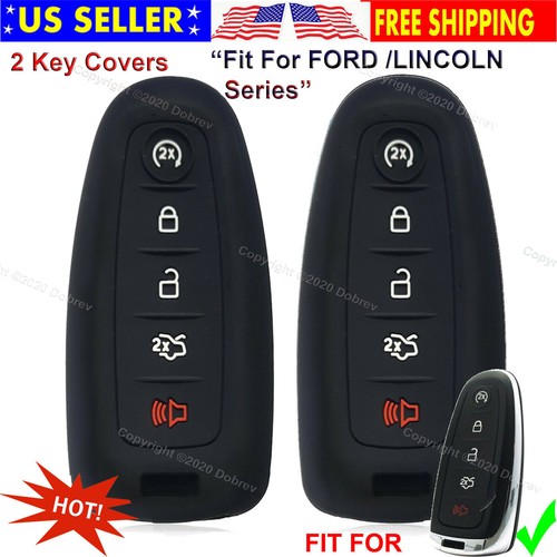 2pcs 5B Silicone Fob Skin Cover Fob Remote Keyless Entry for Ford Lincoln Key  - Imagen 1 de 4