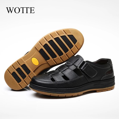 Classic Sandals Men Genuine Leather sandaliasHollow Out Casual Shoes - Picture 20 of 25