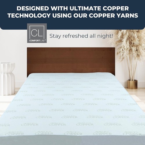 Copper Mattress Protector and Pad - Waterproof, Breathable and Noiseless, Queen - Picture 4 of 10