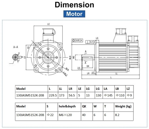 Servomotor JMC 1,5 KW 130 JASM515240K-17BCT-F + controlador JASD20002-20B para CNC - Imagen 8 de 12