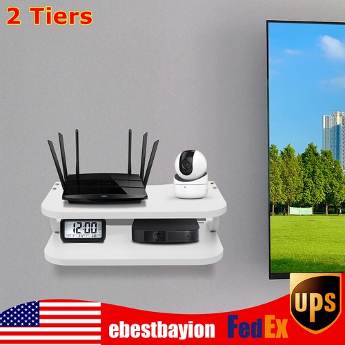 TV Set-Top Box Screen Top Shelf Desktop 2 Tiers Storage Rack Holder Bracket HOT