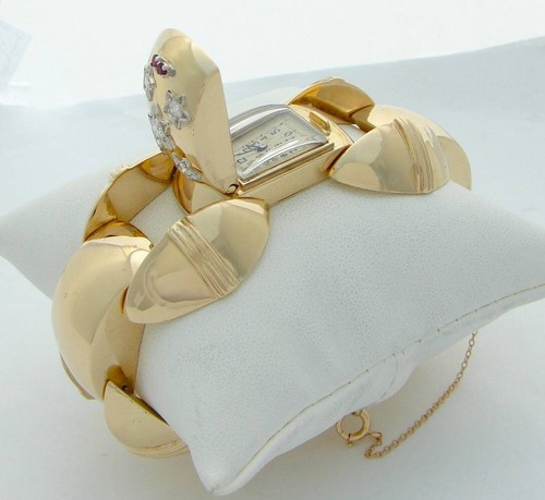 ANTIKES ART DECO DIAMANT ARMBAND ARMBANDUHR VINTAGE DIAMANT ARMREIF 118,2 GRAMM - Bild 6 von 10
