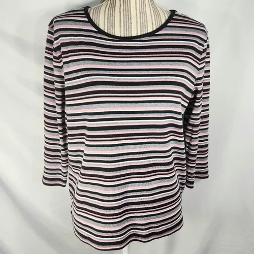 Hasting & Smith mehrfarbig gestreifter Langarm Pullover Oberteil Petite Größe PXL