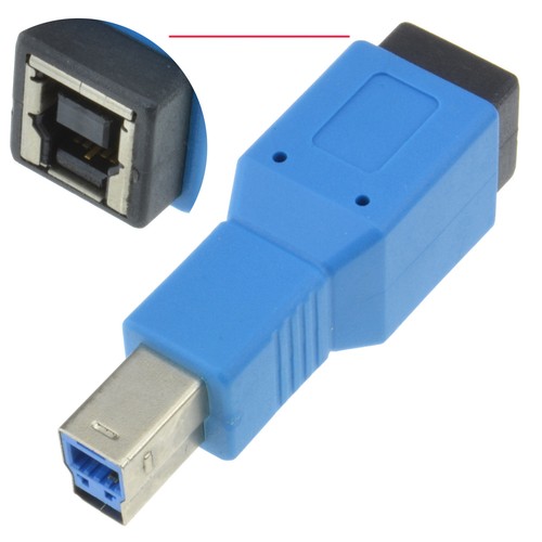 USB 3.0 Super Vitesse Type B Prise Mâle Vers Femelle PC Câble - Photo 1/7