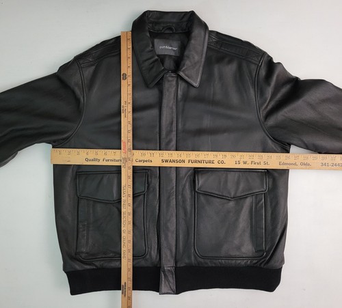 Croft & Barrow Brown Leather A-2 Style Pilot Bomber Flight Jacket Men's XL NEW - Picture 4 of 6