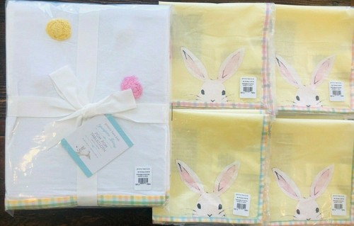 Pottery Barn Kinder Ostern Frühling Hase Servietten Tischdecke 5-teiliges Set Deko  - Bild 1 von 5