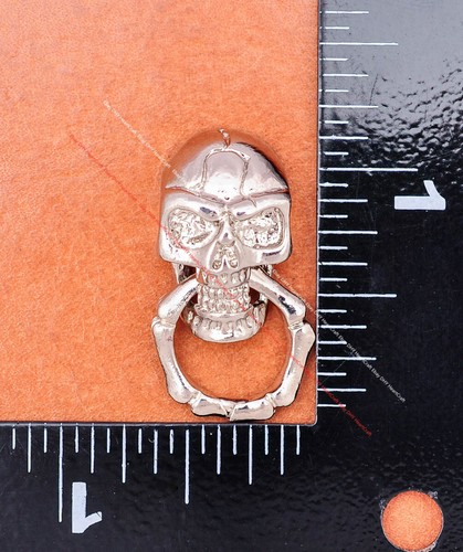 10X Retro Plata Calavera con Anillo Billetera Cadena Hágalo usted mismo Cuero Artesanal Conector Concho - Imagen 42 de 50